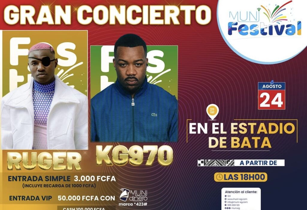 Los artistas Ruger y KG970 en el concierto de Muni Festival 2024