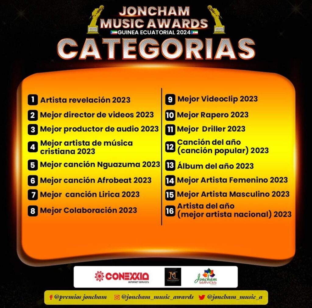 Los premios Joncham Music Awards 2024 publican las categorías de esta edición